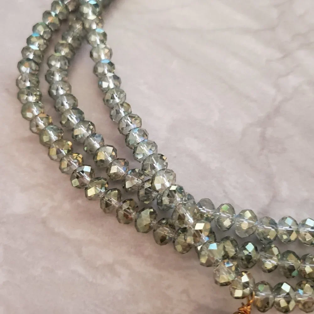 ✨ NEW Ali and Bird Beads Beaded Multi Strand Stone Toggle Pendant Necklace ✨